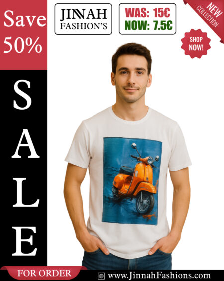 Retro Scooter Graphic T-Shirt – Premium Cotton