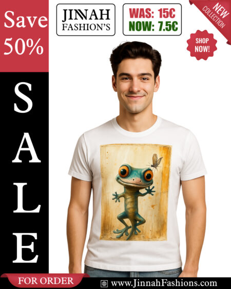 Playful Gecko Graphic T-Shirt – Premium Cotton