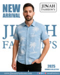 HALF SLEEV WITH PALM PRINT IN SKY BLUE