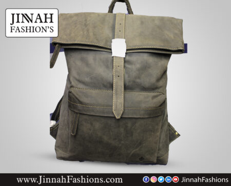 Vintage Leather Roll-Top Backpack