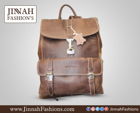 Rustic Brown Leather Backpack