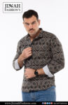 Men's Black & White Patchwork Baroque Print Shirt