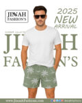 Cotton Pants - Palm Tree Design - Green Colour