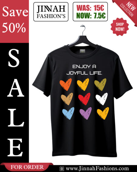 Enjoy Joyful Life Black T-Shirt