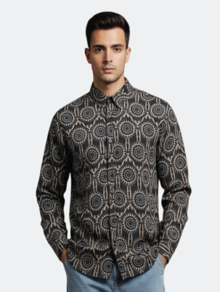 Camicia casual a fantasia geometrica