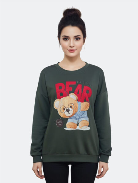 Felpa Verde Orsetto