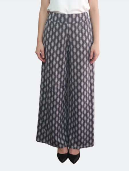 Pantaloni a Gamba Larga in Bianco e Nero