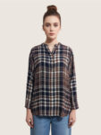 Plaid Shirt in Navy & Beige