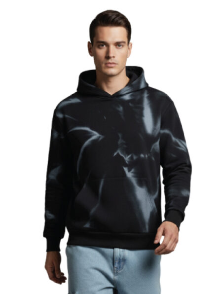 Felpa Astratta Nera e Grigia